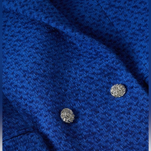 Blue Tweed Blazer NWT W Size Medium - Picture 8 of 12